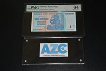 Load image into Gallery viewer, PNG CERTIFIED Zimbabwe 100 trillion dollar banknote, 2008, aa series,  new 64/70
