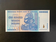 Load image into Gallery viewer, 10 note stack - Authenticated Zimbabwe 100 Trillion $ Banknote Free Ship P-91
