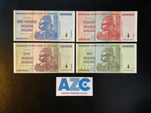 Load image into Gallery viewer, Full set Authentic 10, 20, 50, 100 Trillion $ Zimbabwe Free Ship P-91 P-90 P-89
